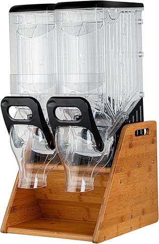 Miniatura 9 de Restaurantware -Soporte dispensador de cereales Lux 1 soporte de madera resistente para dispensador de cereales - Capacidad para 2 dispensadores,