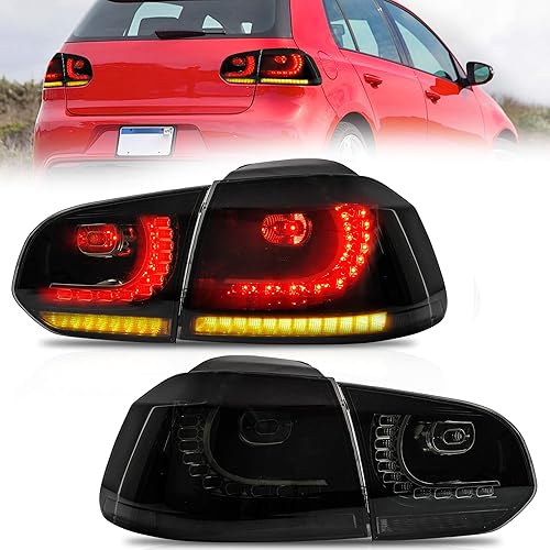 Miniatura 8 de VLAND Luces traseras LED para Volkswagen GOLF 6 MK6 2010-2014, rojo ahumado