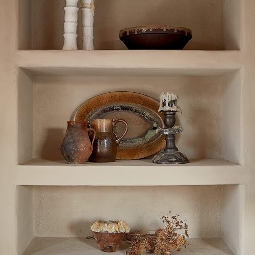 Miniatura 4 de Casafina Plato ovalado de cerámica de cerámica de 18 pulgadas, colección Poterie, Mocha-Latte | Vajilla apta para microondas, lavavajillas, horno y