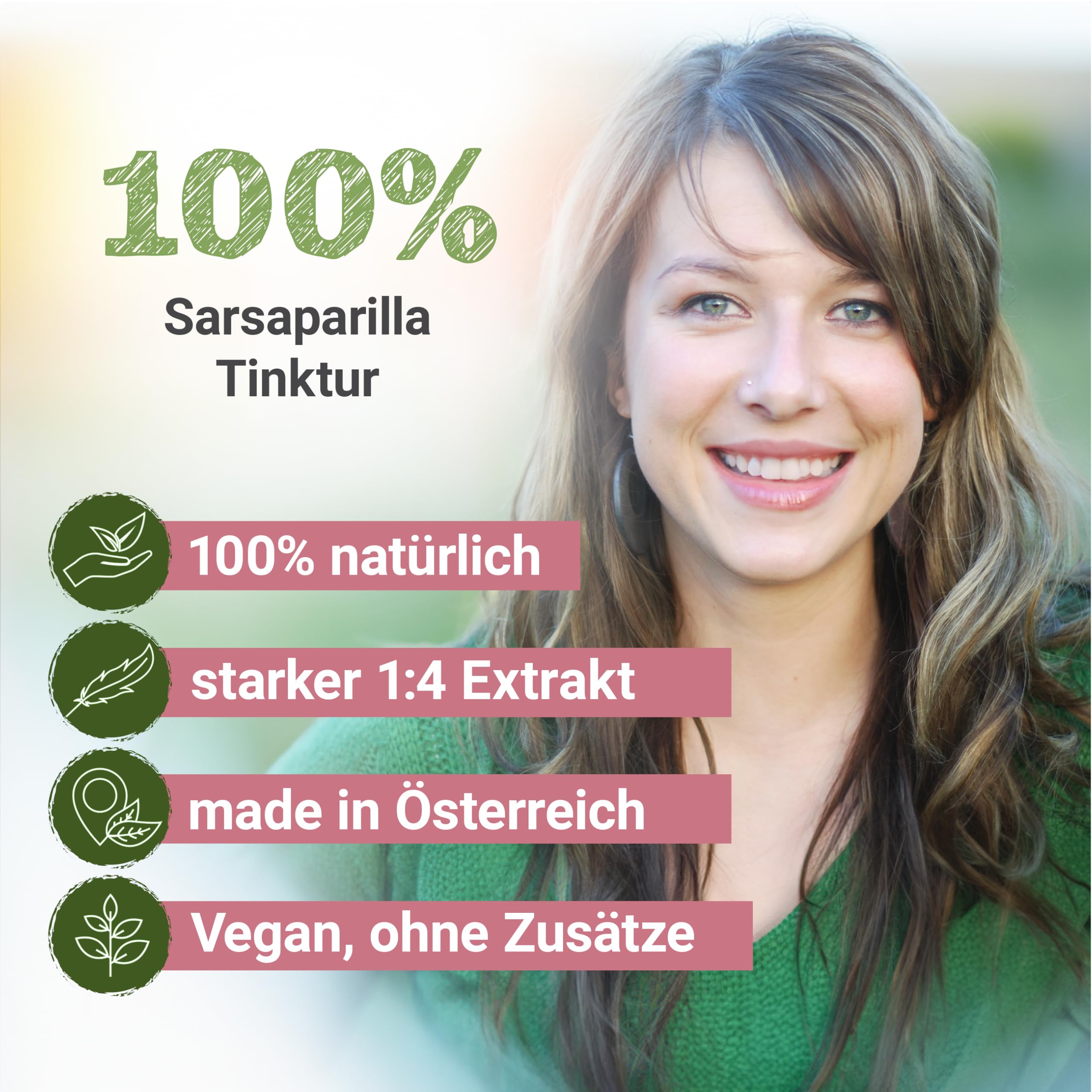 Sarsaparilla Tinktur 100ml | Smilax Glabra Tropfen (1:4 Extrakt) | Top Premium Qualität aus Österreich | Veganes Nahrungsergänzungsmittel ohne Zusatzstoffe | Zarzaparrilla, Jamaican Sarsaparilla