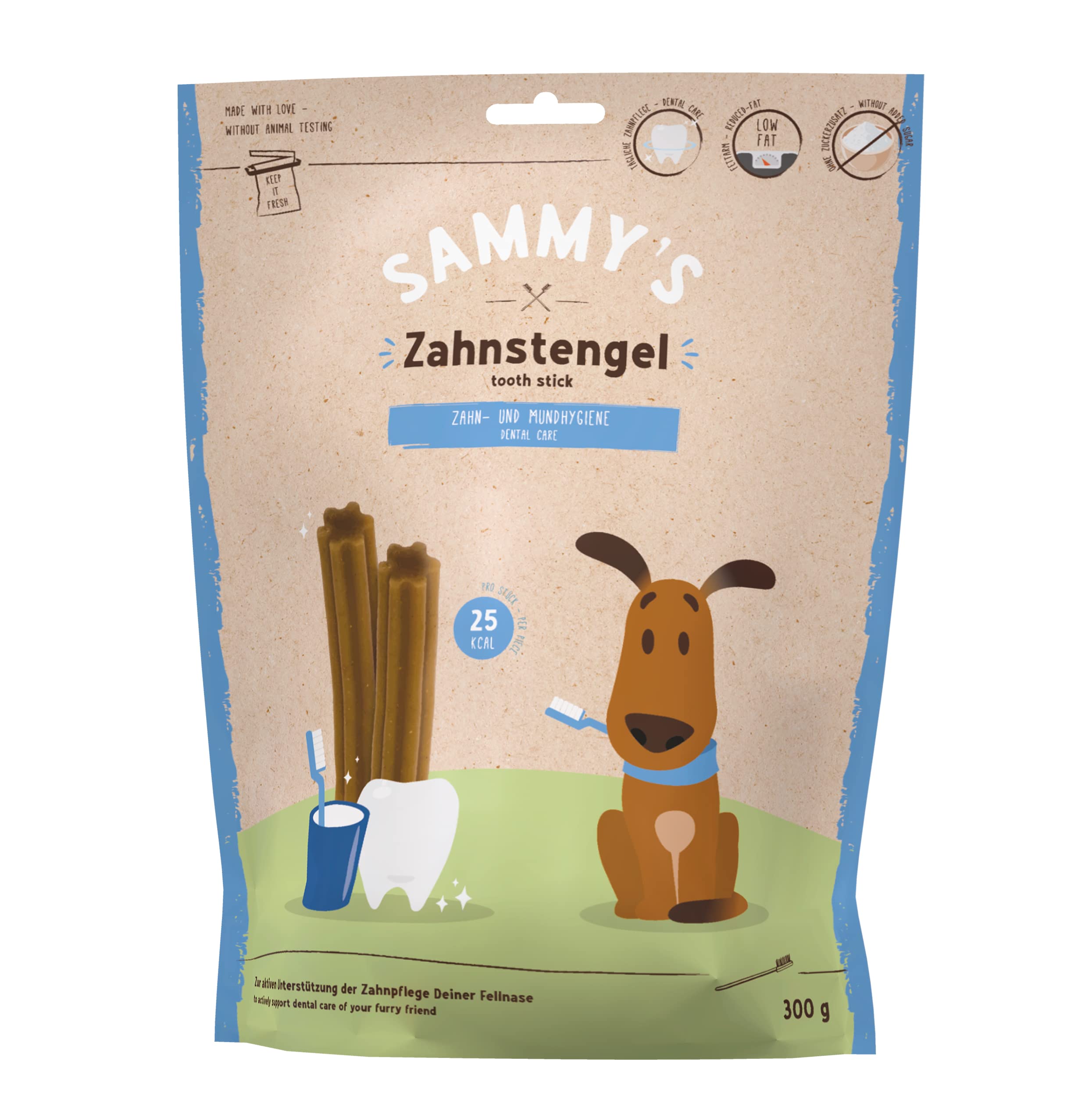 Sammy´s Zahnstengel | Kauriegel Snack für Hunde | Zur aktiven Unterstützung der Zahnpflege |ohne Zuckerzusatz| Natürlich| Fettarm|