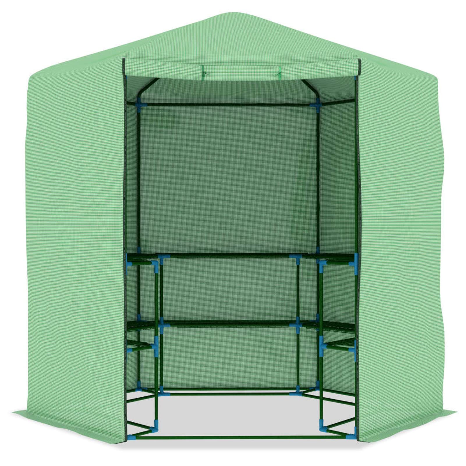 LAPOOH Serra con Ripiani in Acciaio 227x223 cm,Prato e giardino,Giardinaggio,Serre(SPU:48166)