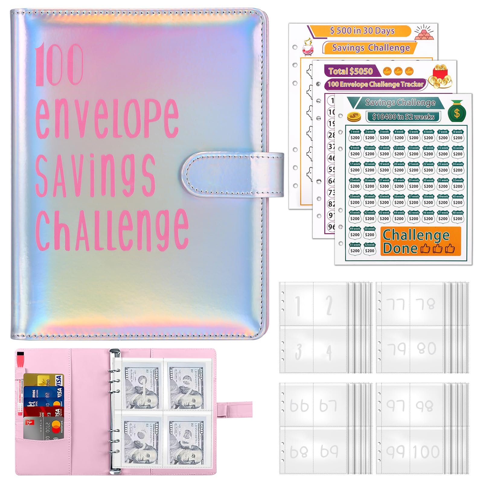 Buste Risparmio Marstey - Sfida 30/100 Giorni E 52 Settimane, Con Tracker - Foto 10