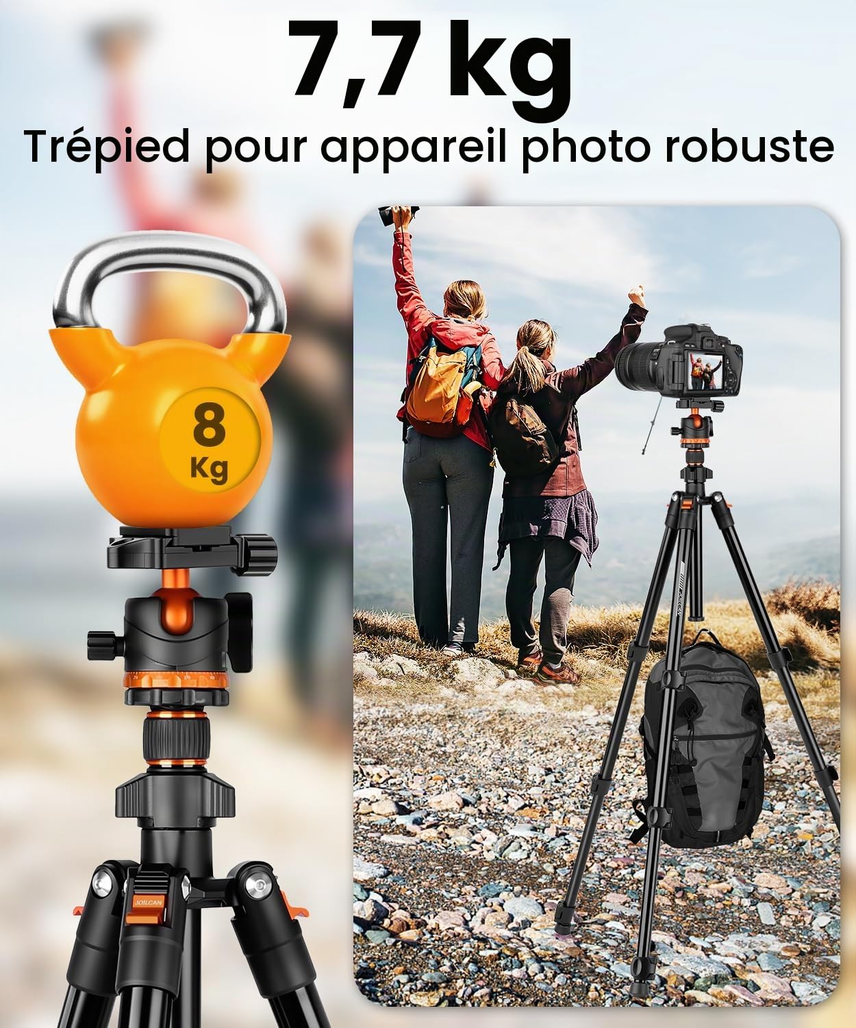 JOILCAN Trépied Appareil Photo pour Smartphone，168CM Trépied Caméra