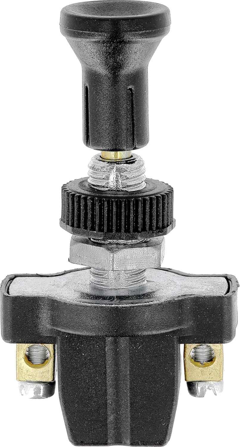 Restagraf Pull Switch, 2 Terminals, 8.3 mm Drilling Diameter, 0.7 to 7.5 mm Thickness Pose, 12 V, 10 A, Pack of 1, Grey