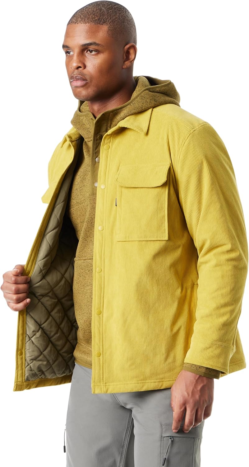 BASS OUTDOOR Men's Cordurory Snap Front Worker Shacket With 4 Usable Pockets Standard