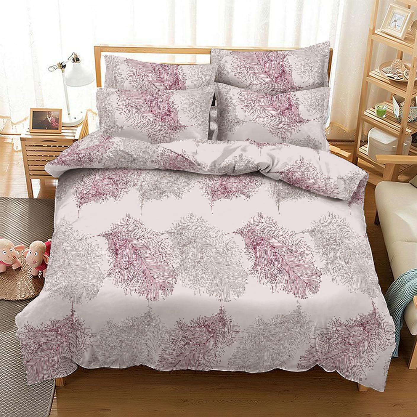 DANYDude Floral Printed Duvet Cover with Pillow Case 400 Thread Count Duvet Cover Set Single 100% Egyptian Cotton Single Duvet Cover Sets