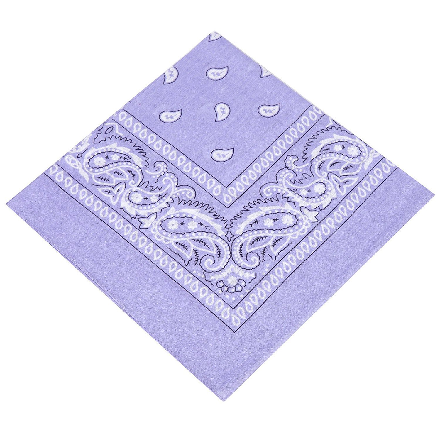 Buckingham Boutique Women's Lilac Several Colours Of Bandanas For Men & Children Cotton Paisley Bandana Scarf Bandanas Headband/Bandana Bibs/Hankerchief In Black,White,Red,Blue,Green,Pink,Purple,Orange,, (Lilac)