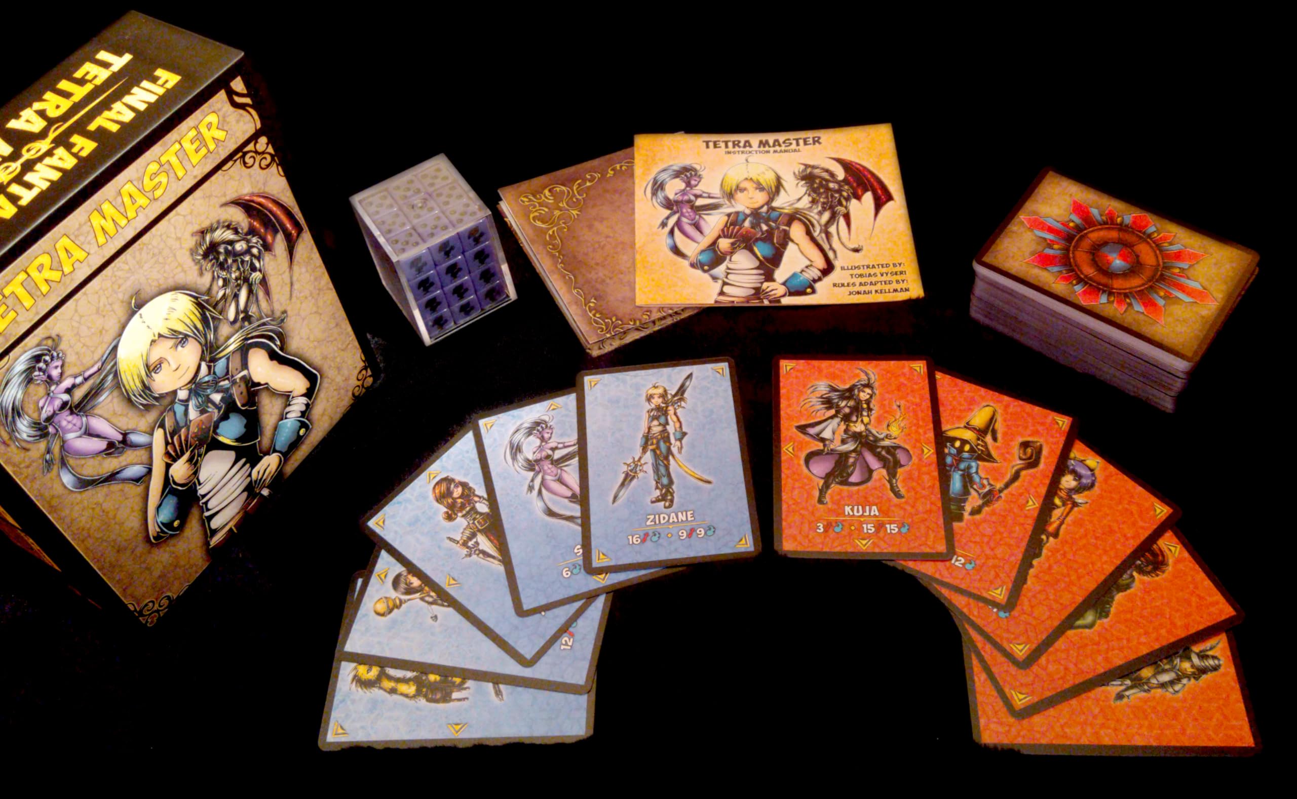Amazon.com: Tetra Master Card Game Set | Custom Game Cards with Dice &  Strategy Guide