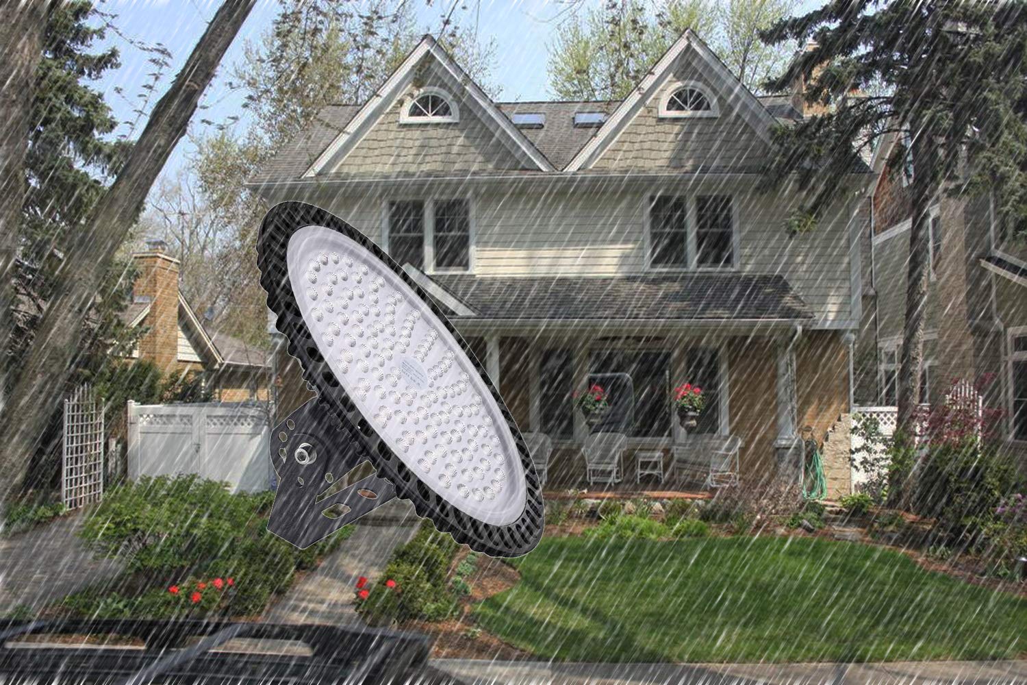 500W LED High Bay Light lamp Factory Warehouse Industrial Lighting 40000 Lumen 6000-6500K IP65 Warehouse LED Lights- Commercial — view 6