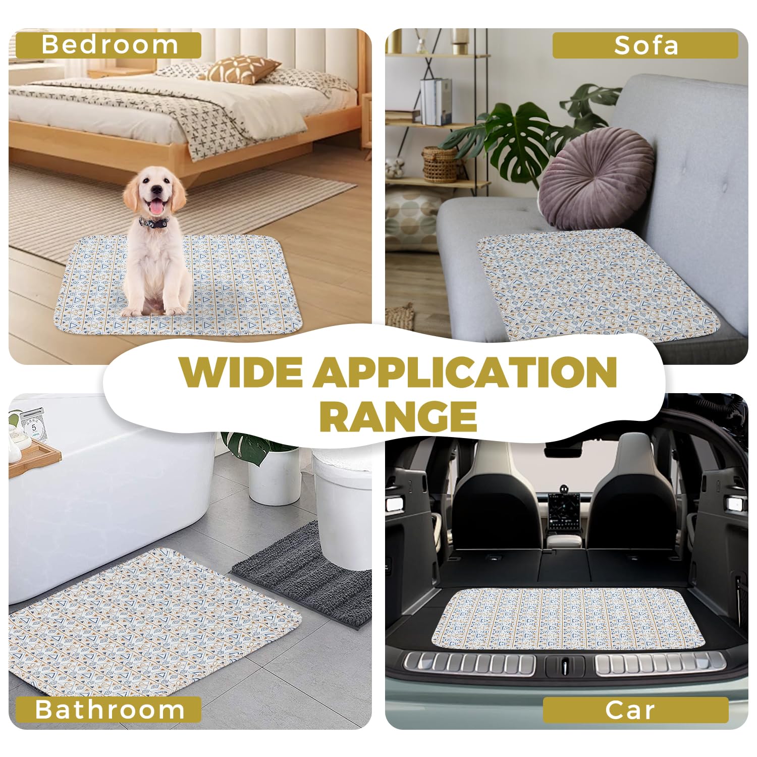 Almohadillas lavables para orina de perro, paquete de 2 almohadillas absorbentes reutilizables para cachorros, lavables a máquina, suaves y antideslizantes, alfombrillas de entrenamiento