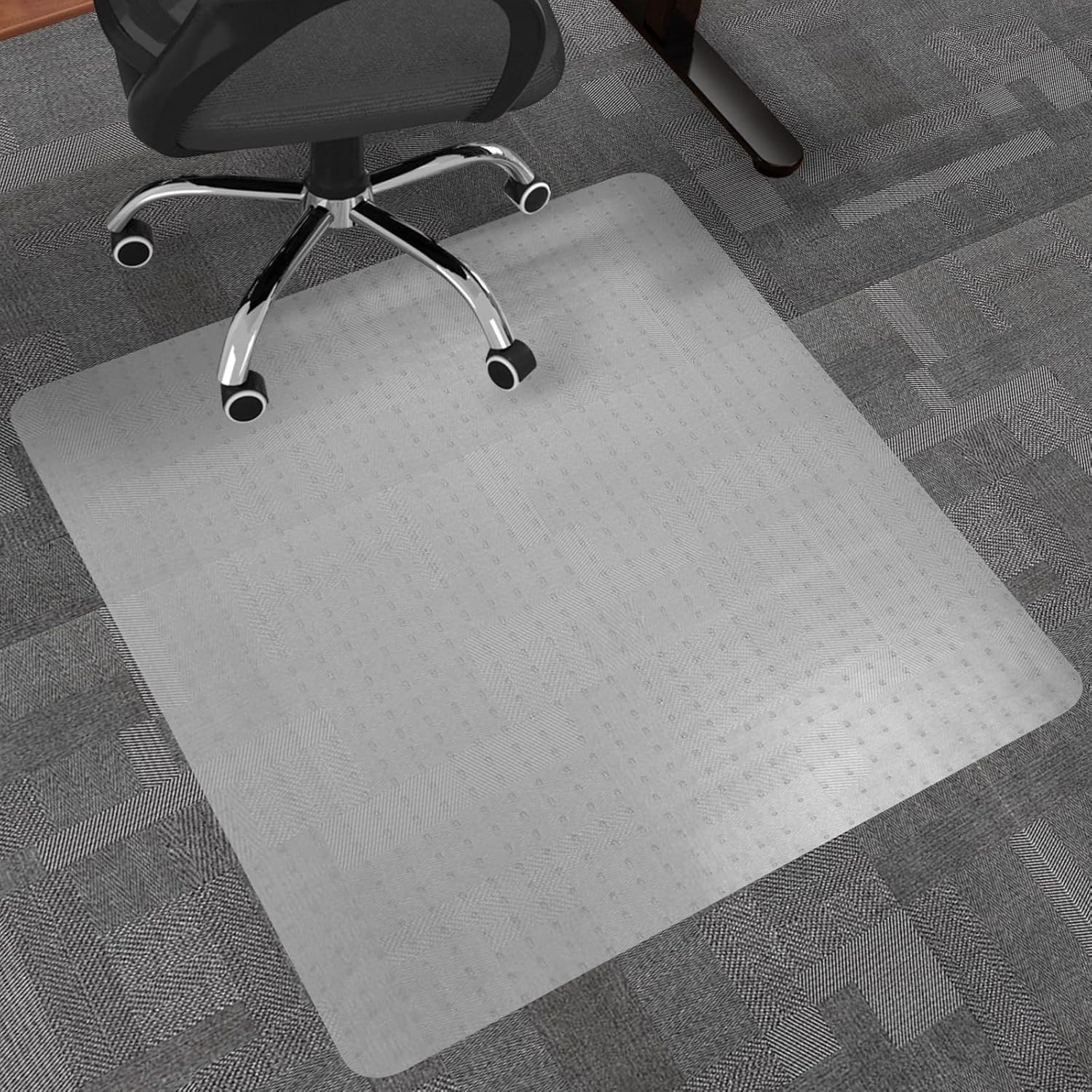 Large Chair Mat for Carpets Heavy-Duty Desk Chair Mat for Office, Studio & Pet Areas | Non-Slip Floor Mat with Grip Spikes, Smooth Glide Surface, Easy Clean & Extra Thick Carpet Protector (36" x 48") Transparent-36" X 48"