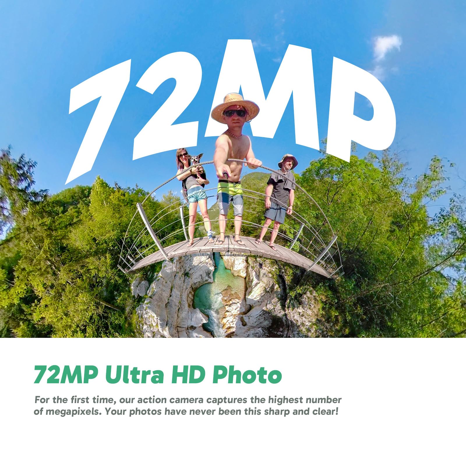 AKASO Action Cam 360° in 5.7K con Scheda 128GB, Foto 72MP, Doppio Sensore da 1/2" 48MP, 360° Horizon Lock, Touchscreen 2.29", AI Tracking, Effetto Selfie Stick Invisibile, Stabilizzazione SuperSmooth