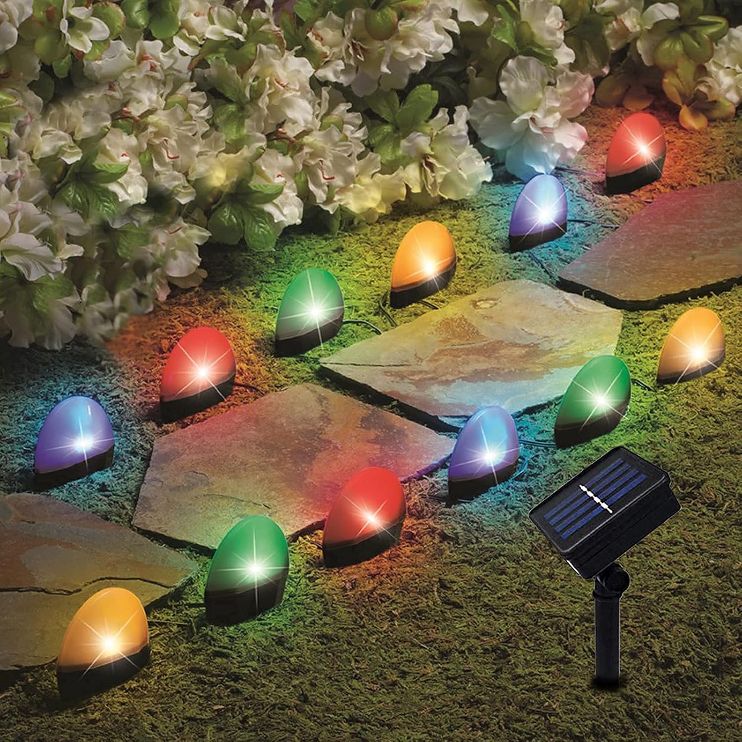 Buy Solar Pathway Lights Outdoor Marker, Set of 12 Solar Garden Fence