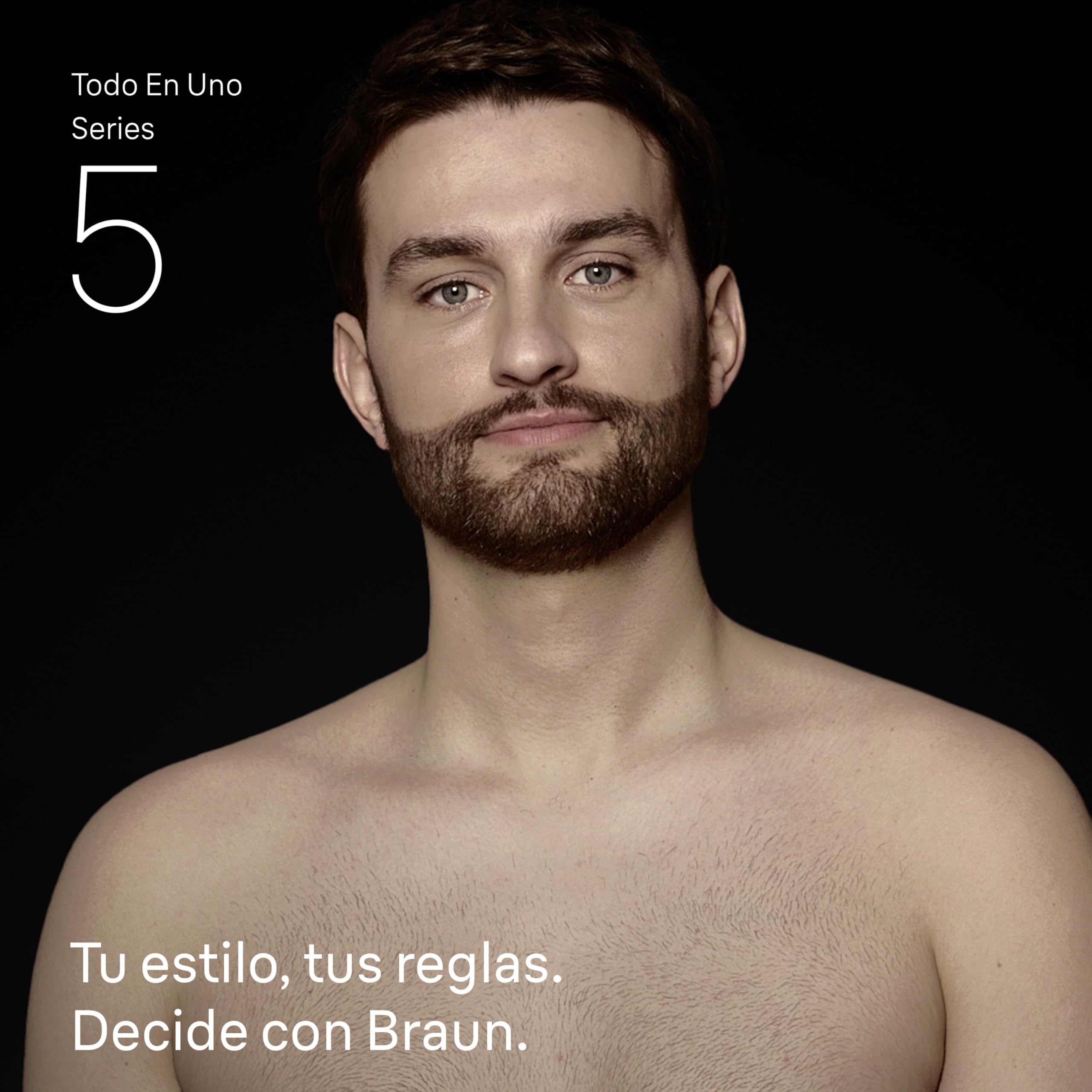 Braun Recortadora Todo en Uno Series 5 AIO5565, Negro - Kit de Styling 13en1 para Barba, Pelo, Orejas, Nariz Y Cuerpo, 120 Min, Cortapelos Hombre con Lámina Ultra Afilada, Recorte Preciso Y Eficiente