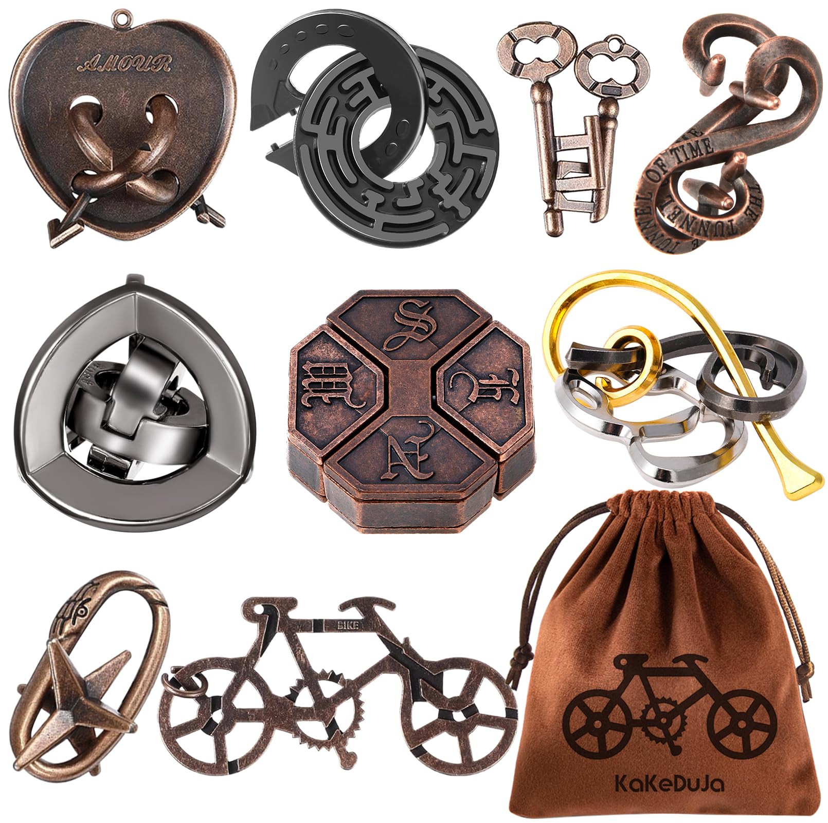 Brain Teaser Puzzles for Adults (9PCS Metal Puzzles C)