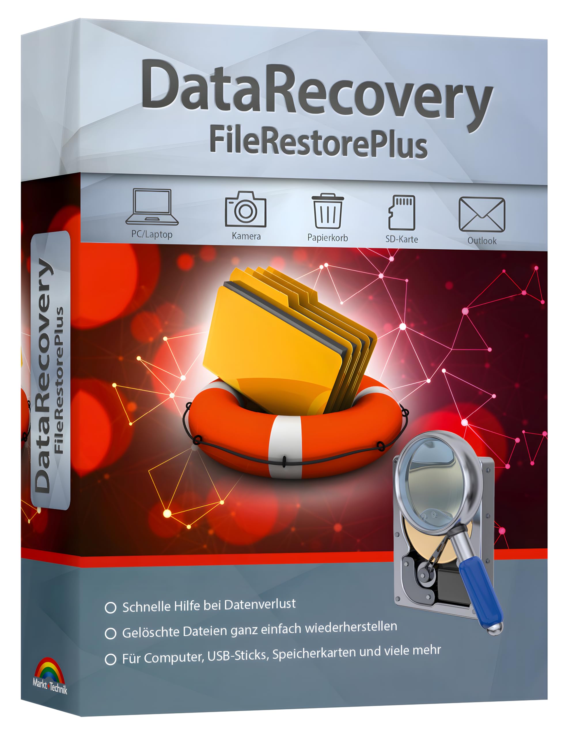 FileRestorePlus - Professionelle Datenrettung, Gelöschte Dateien, Fotos & Dokumente wiederherstellen, für Festplatten, USB-Sticks & SD-Karten, Schnelle & Einfache Bedienung für Win 11, 10