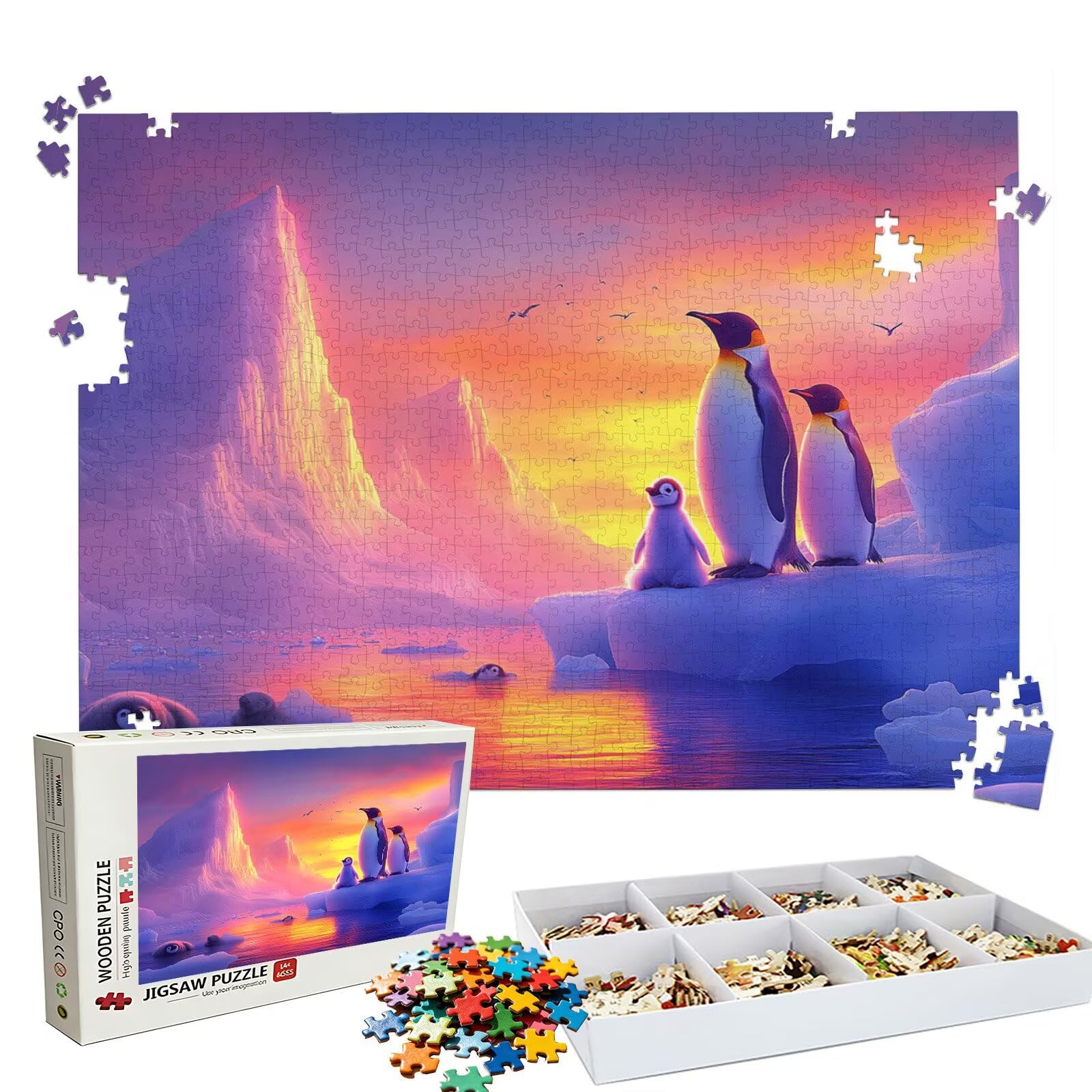 Puzzle 4000 Pezzi animale pinguino, Puzzle 4000 Pièces Challenge Impossible, Puzzles 141.5x87.5 cm Taglia Grande Adulti, Giochi Educativo per Famiglie, Puzzles Classici, Decorazioni Casa W3H-820