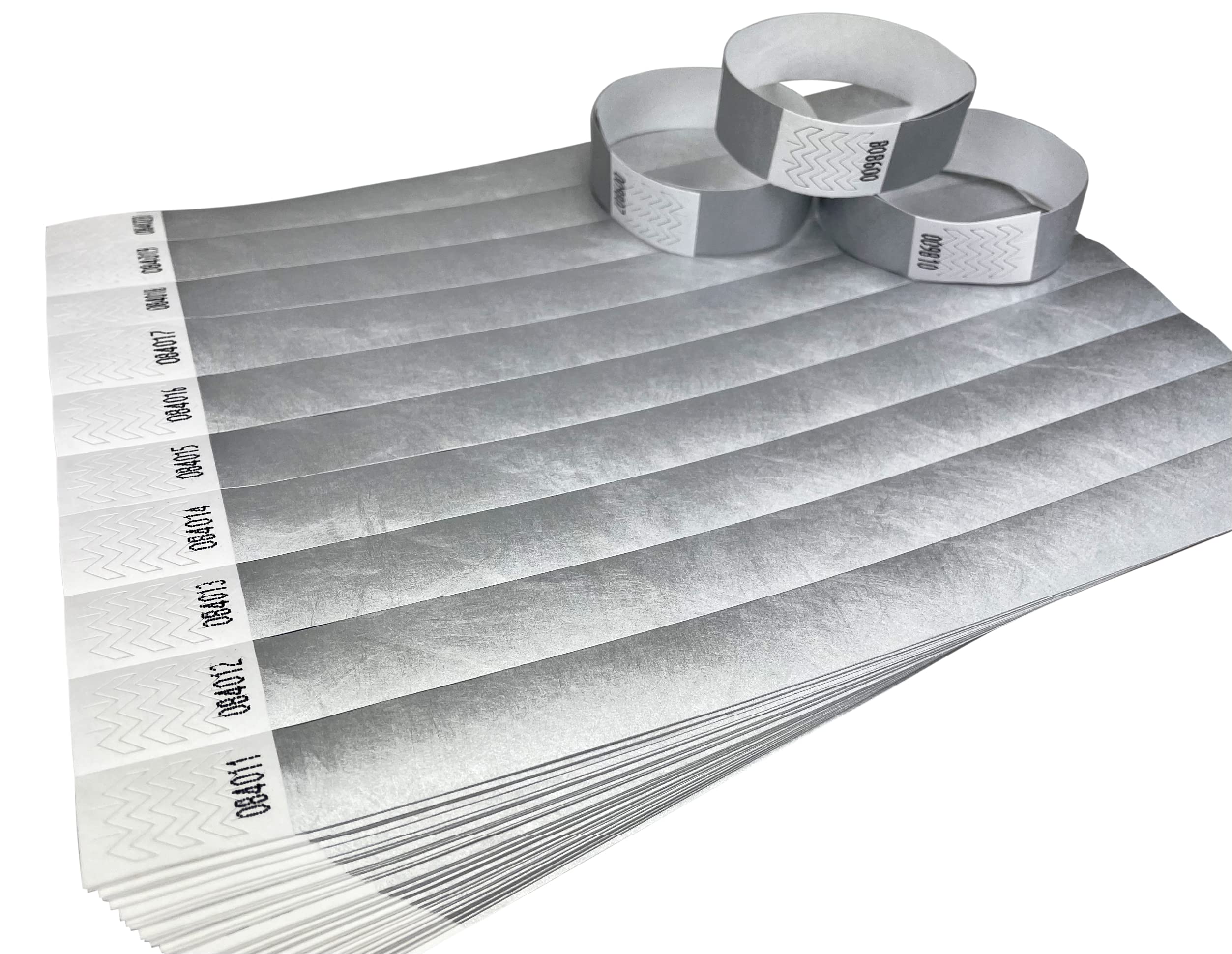 3000 Wristbands Silver Tyvek Identification Wristbands for Events, Security, Parties, Festivals