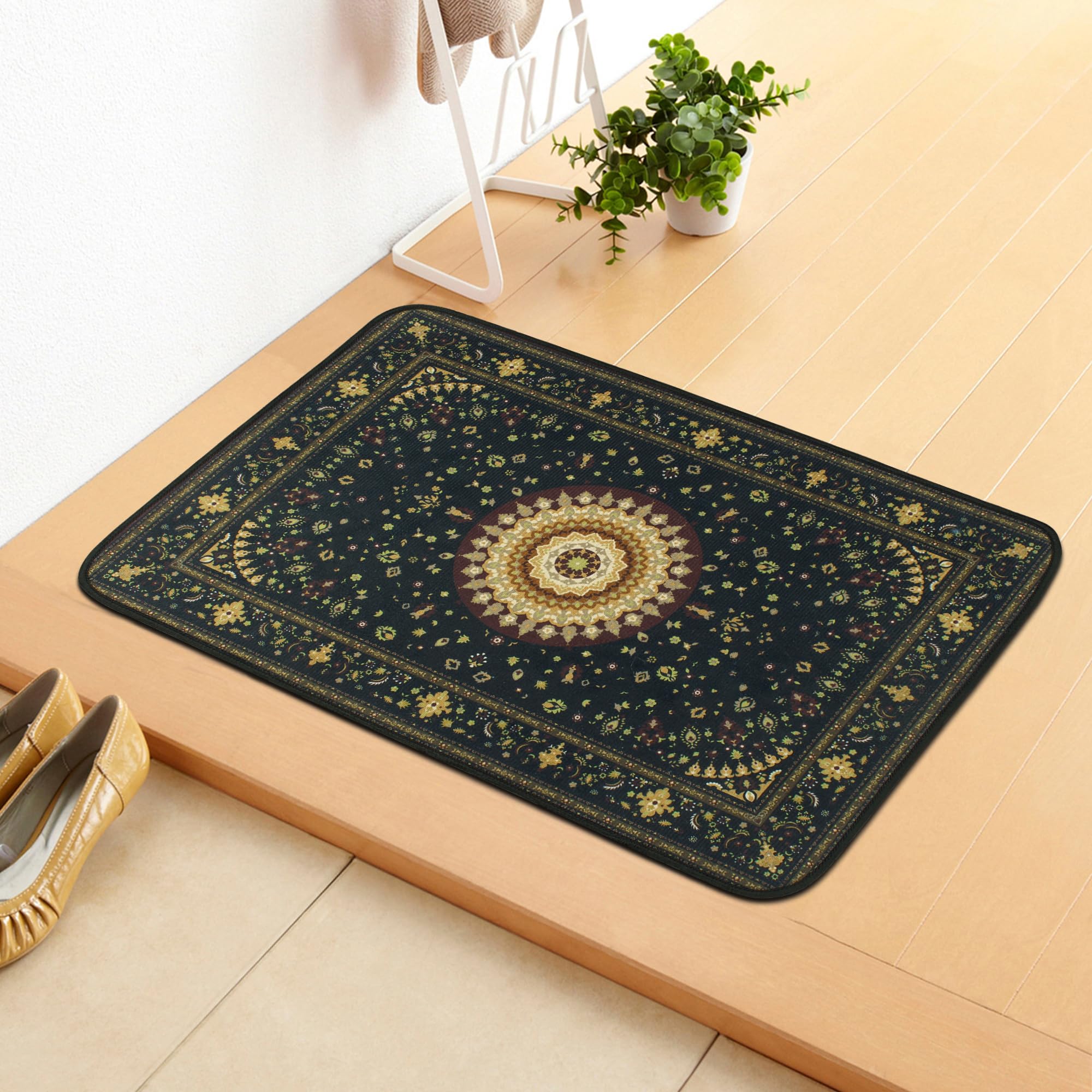 Story@Home Floor Mat, Rectangular Door Mats For Home Entrance Large- Polyester |Black & Yellow| 40 Cm X 60 Cm (B0CNT96DV4) Amazon Price History, Amazon Price Tracker