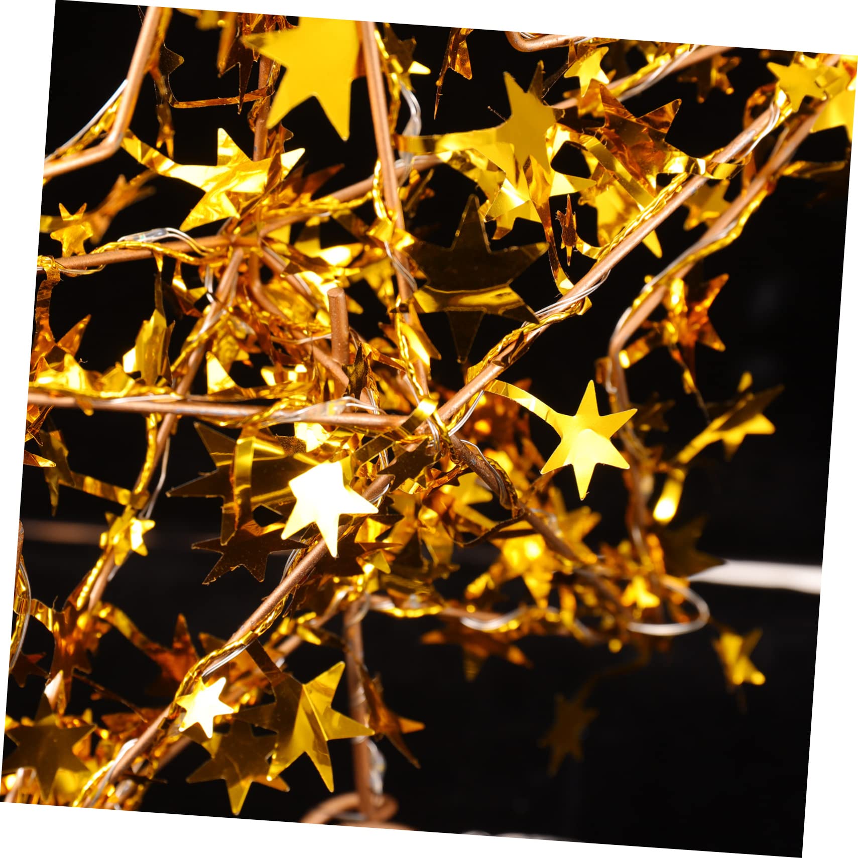 Zerodeko 4 Piezas Estrella de la Copa del árbol Estrella árbol de Navidad Topper Iluminado Christmas Tree Xmas Tree decoración Estrella de Navidad con Luces LED Adorno de Estrella Planchar