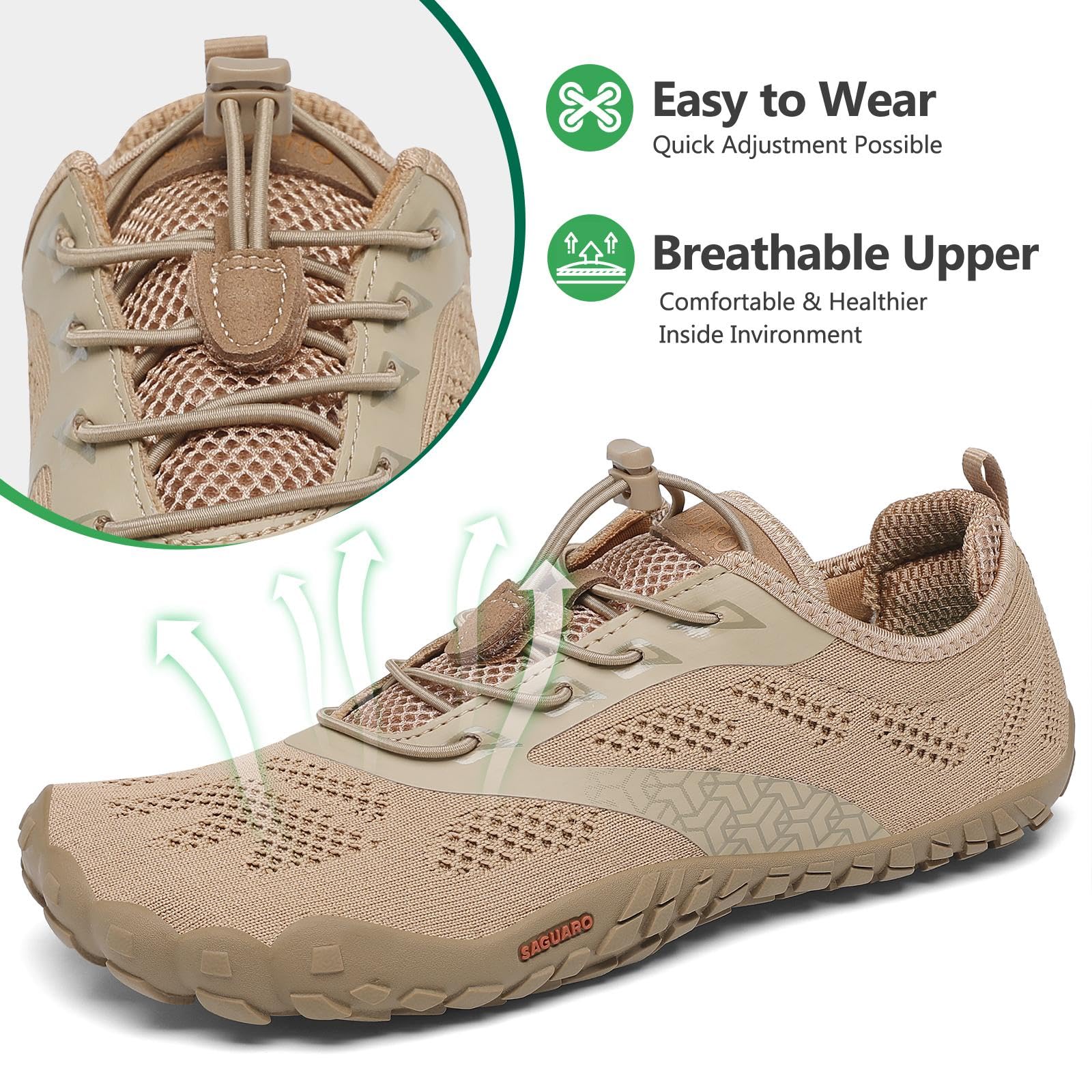 SAGUARO Estate Scarpe Barefoot Minimaliste Uomo Donna Comode e Leggere Antiscivolo Trekking Trail Running Scarpe Asciugatura Rapida Outdoor e Indoor