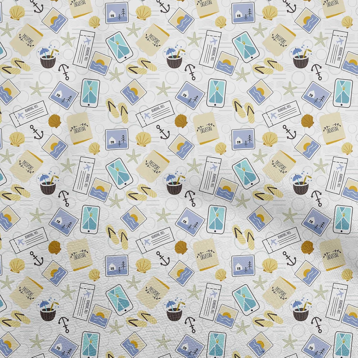 oneOone Cotton Cambric Purple Fabric Travel DIY Clothing Quilting Fabric Print Fabric By Yard 42 Inch Wide-392