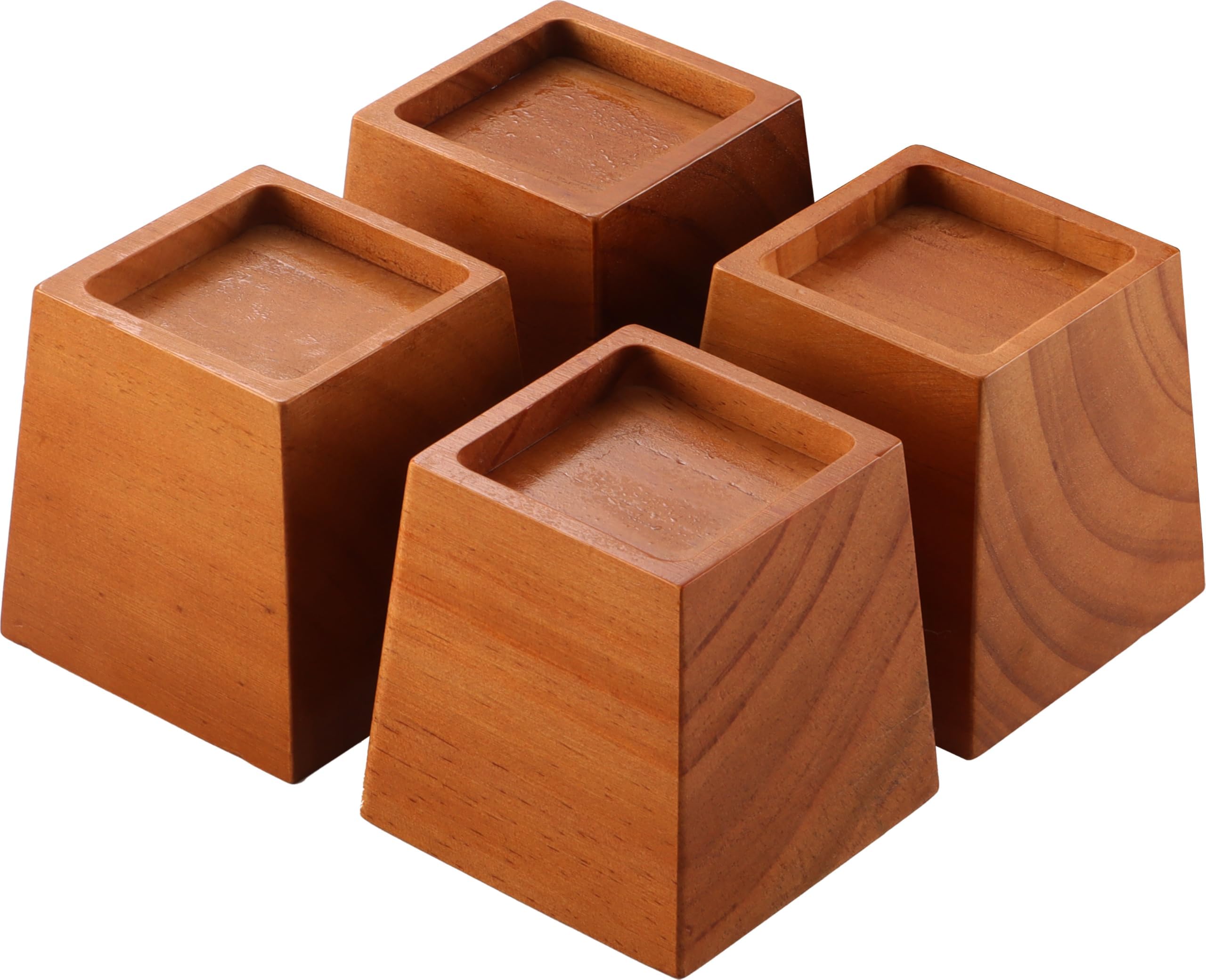 Amazon.com: Lufia Wood Bed Risers 4 Inch, Premium Pine Furniture Risers ...