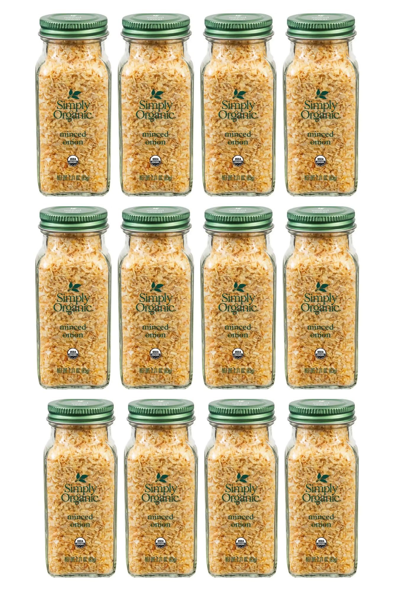 Simply Organic Minced White Onion, Certified Organic | 2.21 oz | Pack of 12 | Allium cepa