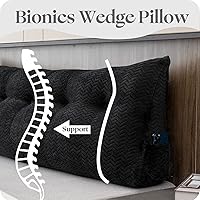 Vista 6 de Cabecera triangular grande, respaldo de cuña y soporte de posicionamiento, almohadas de lectura, almohadas de cuña para cama de día con funda