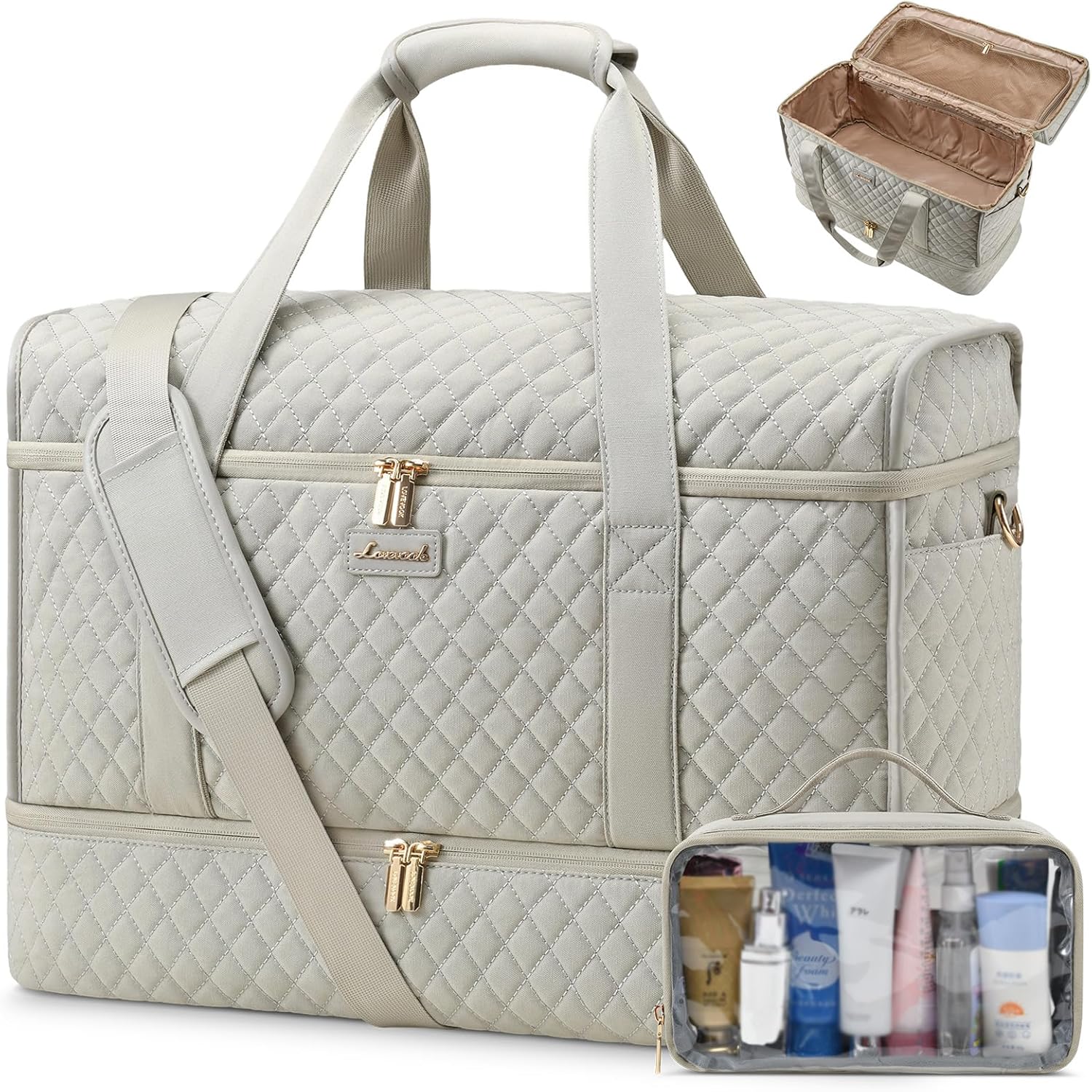 LOVEVOOK Large Travel Duffle Bag, Weekender Bags for Women With Shoe Compartment, Overnight Hospital Bag For Women Labor Delivery, Carry on Bag Personal Item Travel Bag, Yoga Gym Duffel Bag