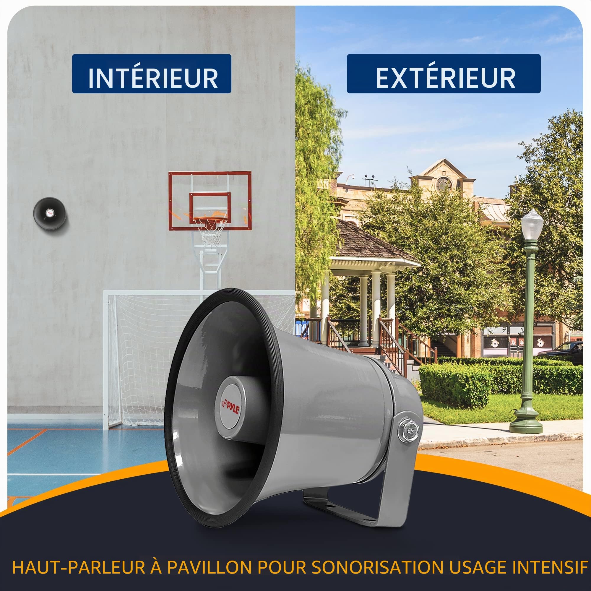 PyleHome PHSP8K Mégaphone intérieur/extérieur 20,5 cm 50 W