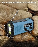 AXYEBI Kézi Hajtású Vészhelyzeti Rádió 13000 mAh Akkumulátorral - AM/FM Vétel, Napelemes Töltés, Zseblámpa, Olvasólámpa, Telefontöltő, Irány 6