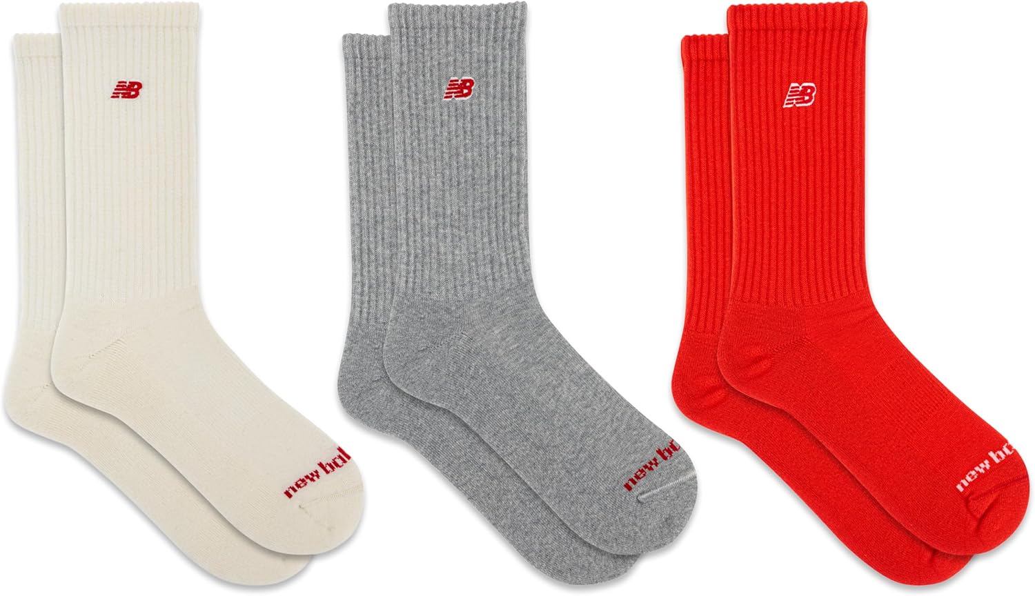 New Balance unisex-adults Men's and Women's Organic Cotton Crew Socks - 3 Pairs - Arch Support - Image 4