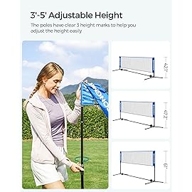 SONGMICS Portable Badminton Volleyball Tennis Pickleball Net for Backyard Park