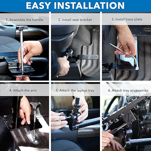 Miniatura 5 de Mount-It! Soporte universal para laptop para automóviles, camiones y furgonetas, instalación sin taladro, altura ajustable, giro de movimiento