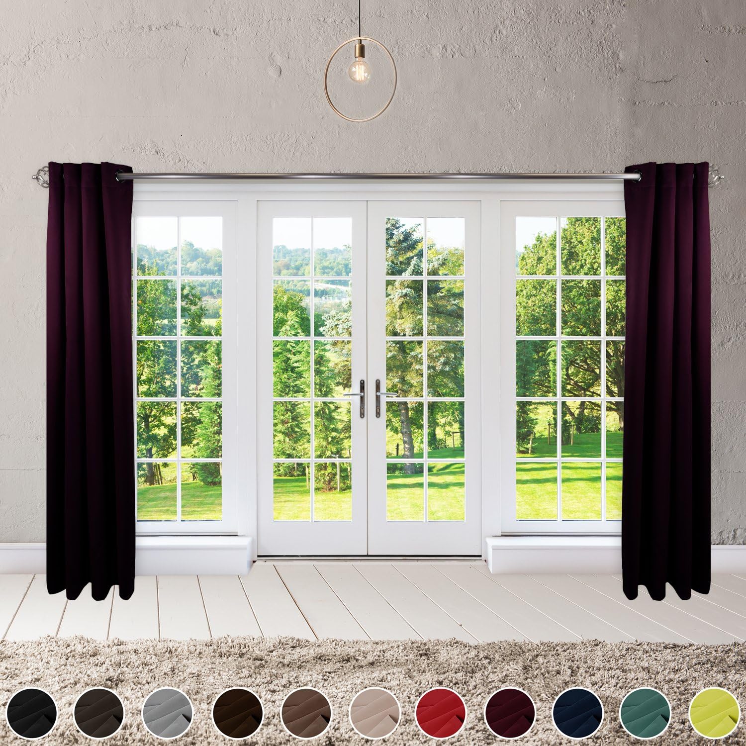 Rod Desyne Window Thermal Isulated Blackout Curtain with Metal Grommet, 96" x 96", Purple - 1 Panel