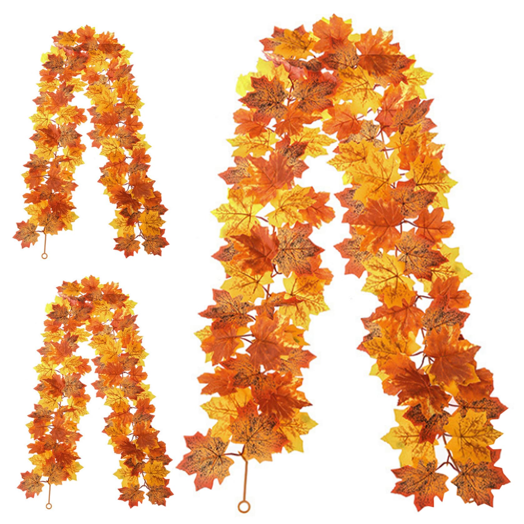 Guirlande d'automne portable et réutilisable 3 pièces érable réaliste