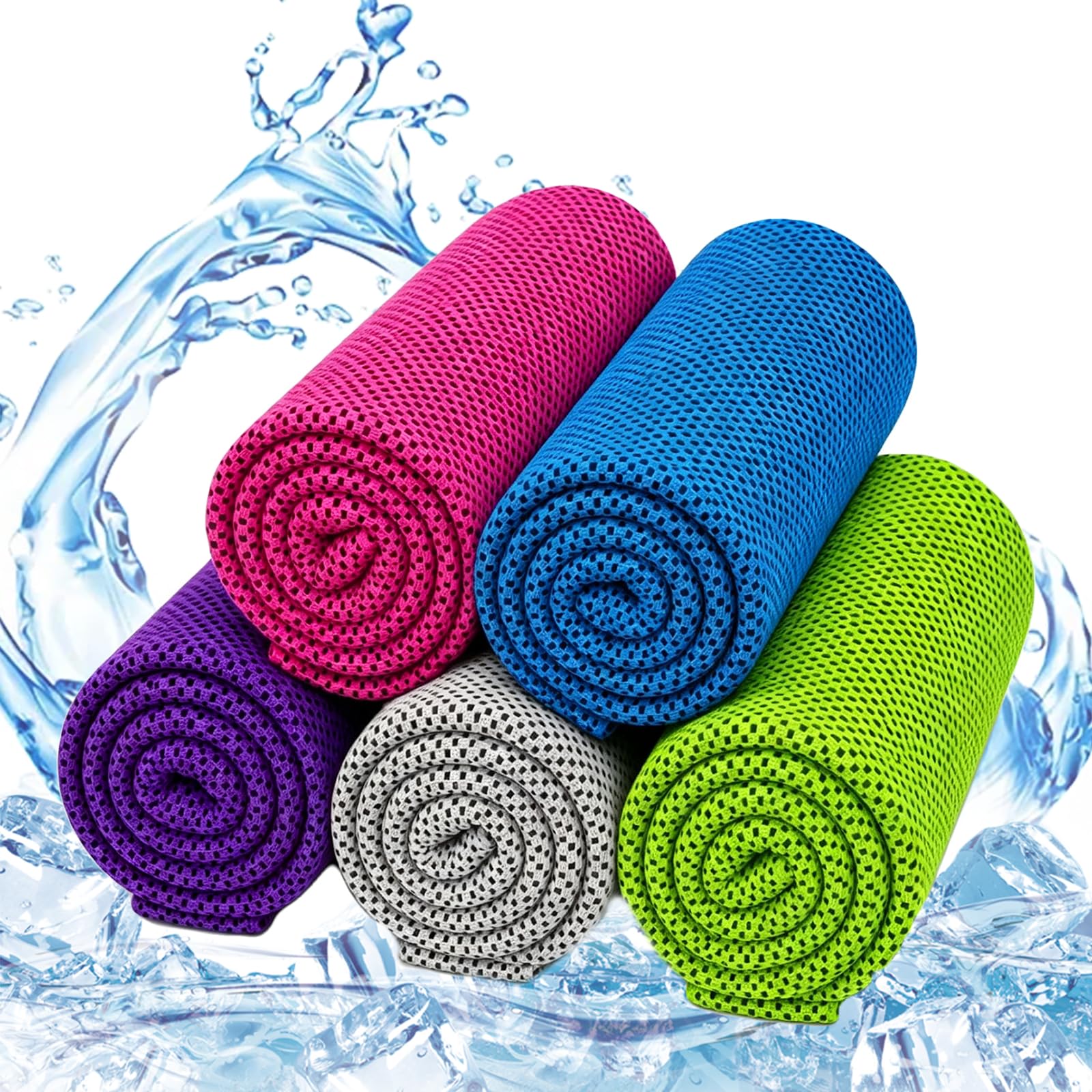 Cooling Towels for Neck & Face, Ice Towel Cooling Towel Gym Towel for Men & Women, Ice Cold Sports Sweat Towels for Instant Relief Perfect Coolings Scarf for Running, Yoga, Camping, Workout