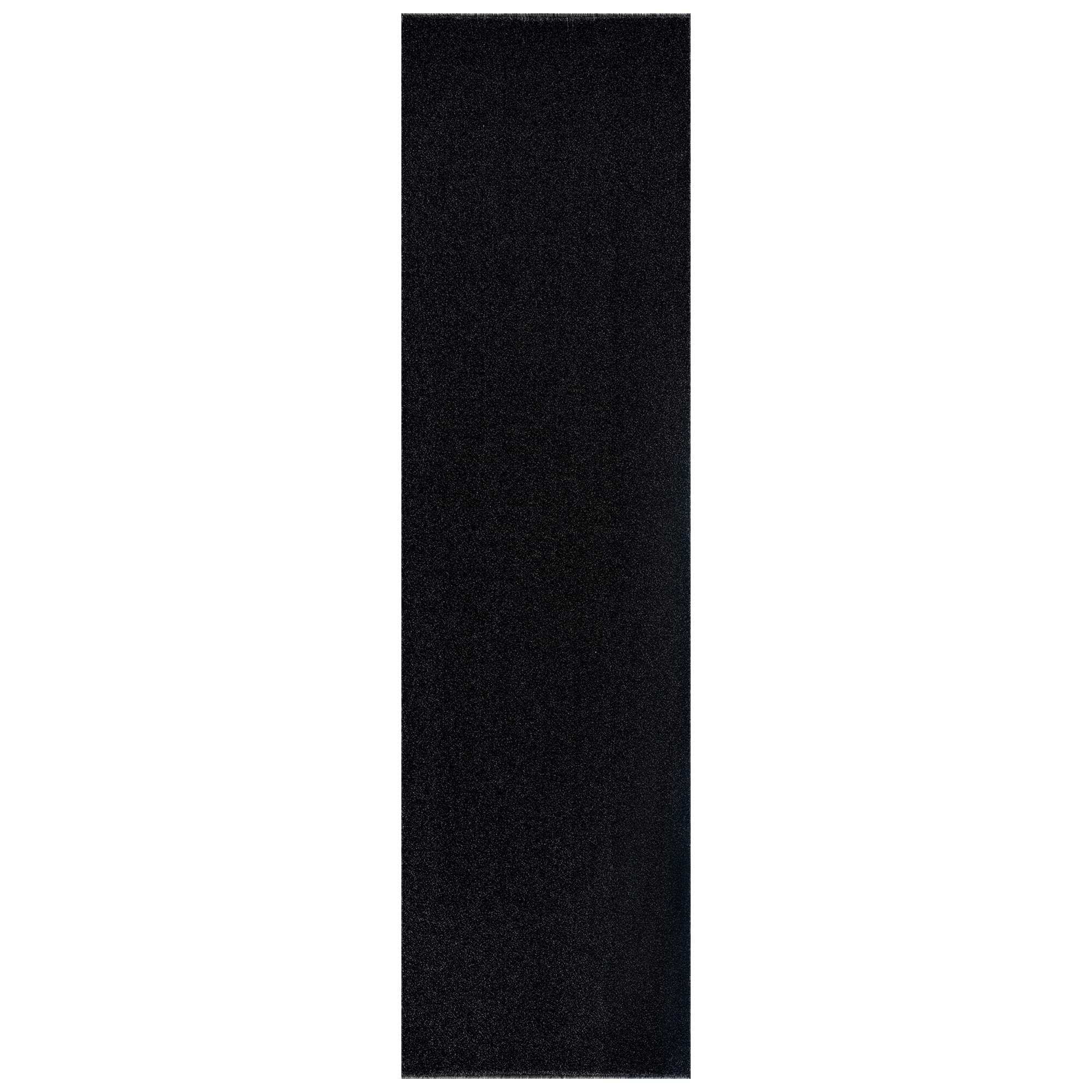 Jimri Teppich Läufer - Maschinengefertigter Kurzflor Läufer für Büro, Wohnzimmer, Schlafzimmer, Flur usw., Premium Polypropylen-Gewebe mit weicher Filzunterlage, Größe: 80x250 cm, Anthrazit-Schwarz