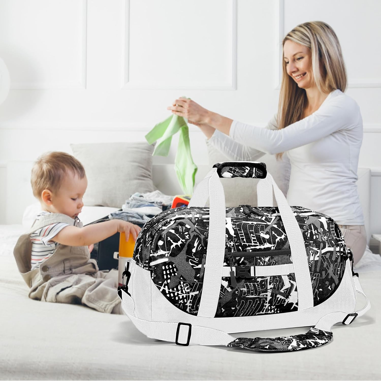 Stumdo Kids Overnighter Duffel Bags for kids, Carry-On Size & Ideal for School Practice or Overnight Travel Weekender Tote for Travel Gym Sport bag for Boys & Girls (11tybaibai) - Image 7