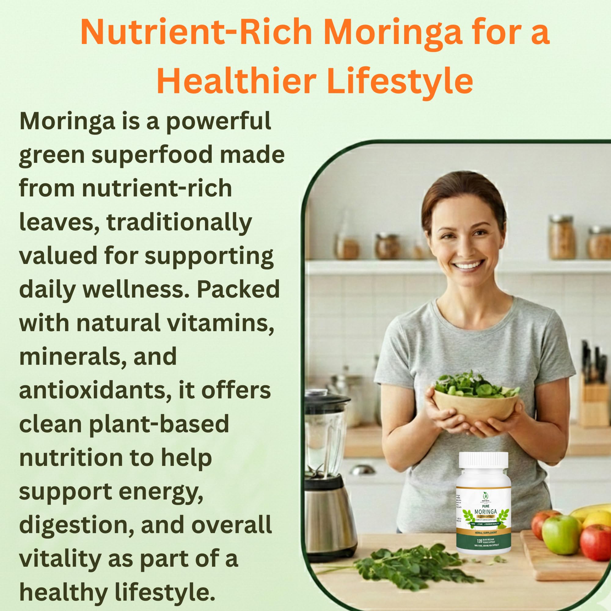 Organic Moringa Capsules 800mg, 3rd Party Tested & Non-GMO, 120 Count — Amazon image 8
