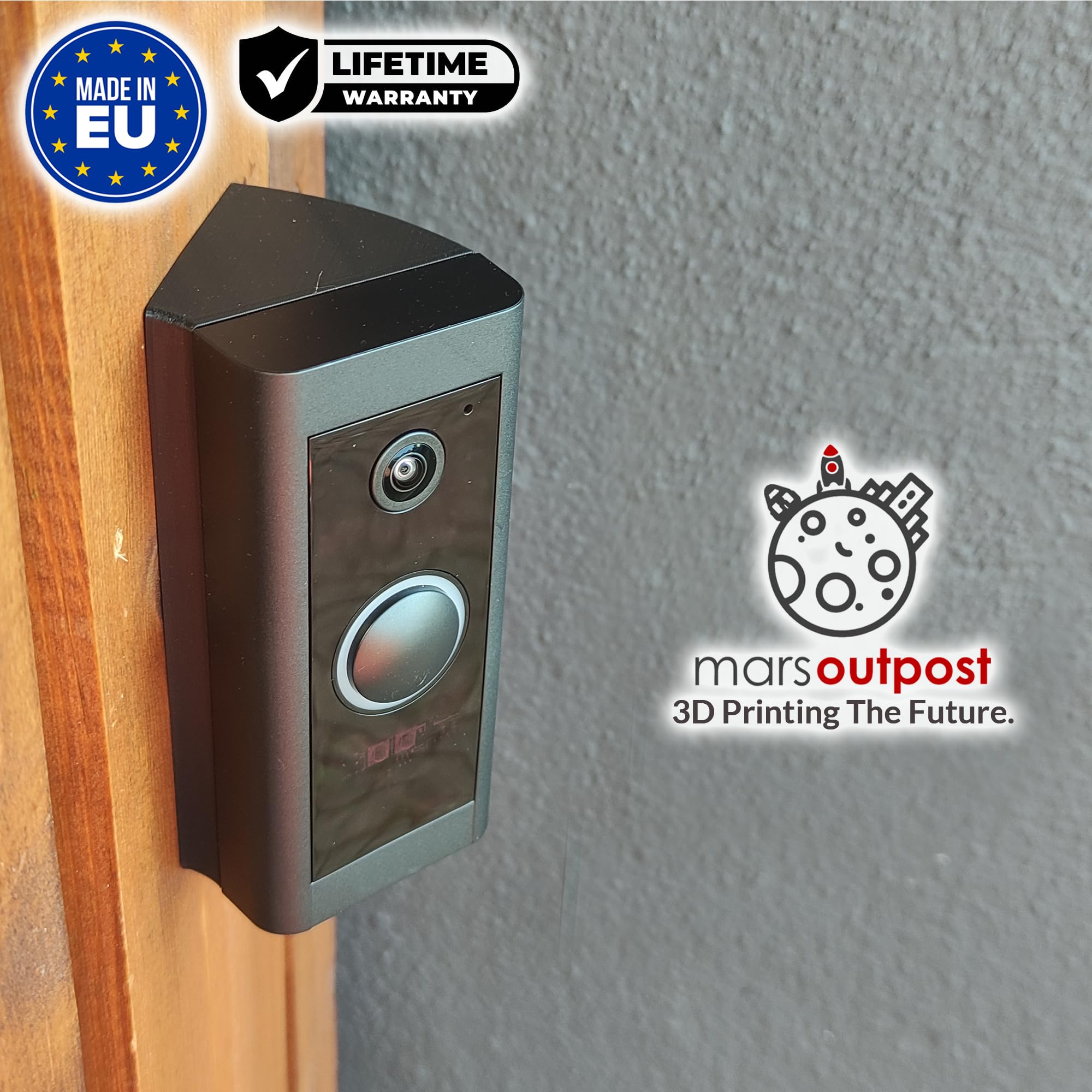 Compatible con RingWired | Soporte de montaje en esquina | Ángulo de 45° | Ajuste delgado, fuerte