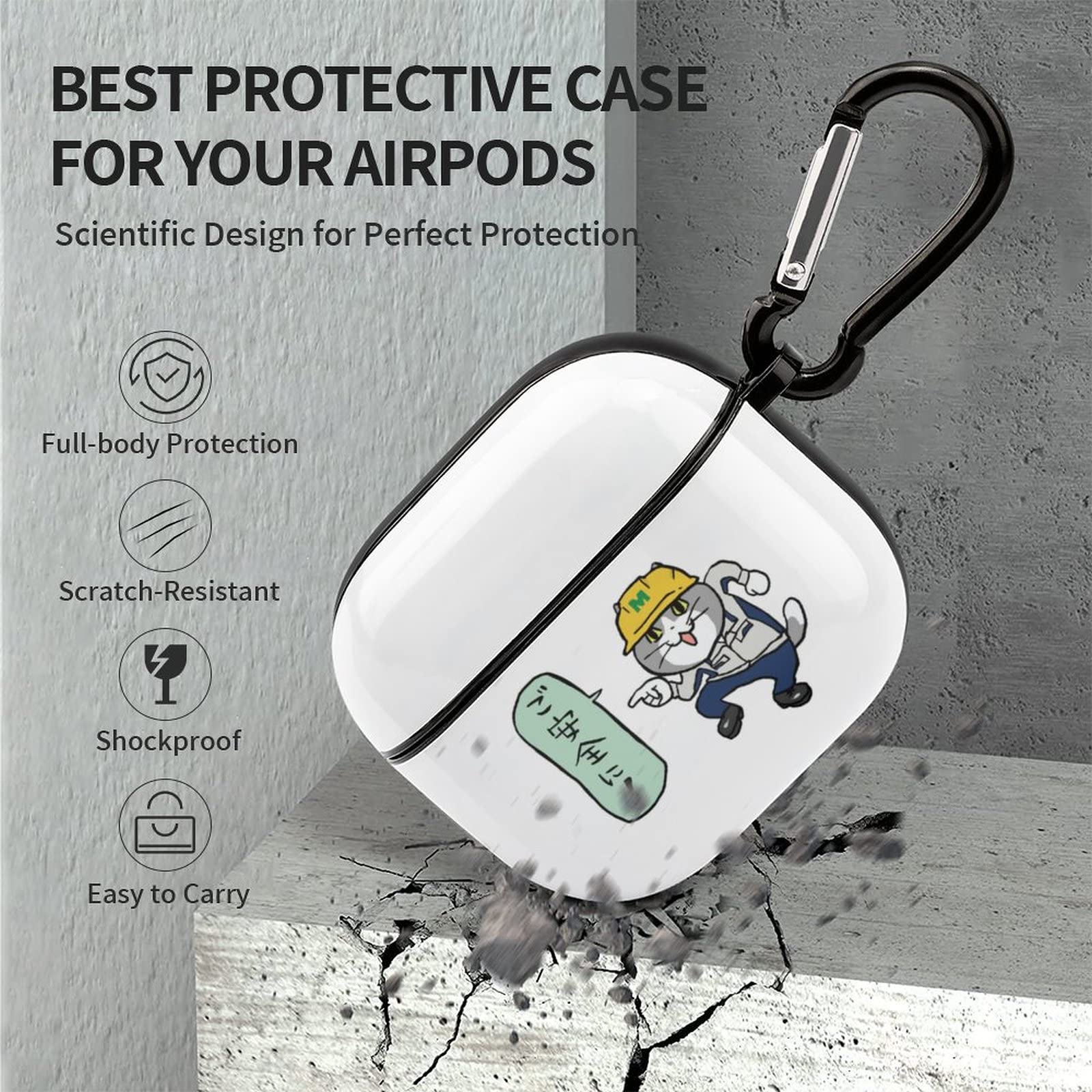 AirPods 3 ケース 猫型 耐衝撃 落下防止 緩衝性 白 Apple AirPodsケース AirPodsPro AirPods3 エアーポッズ 韓国 イヤホン