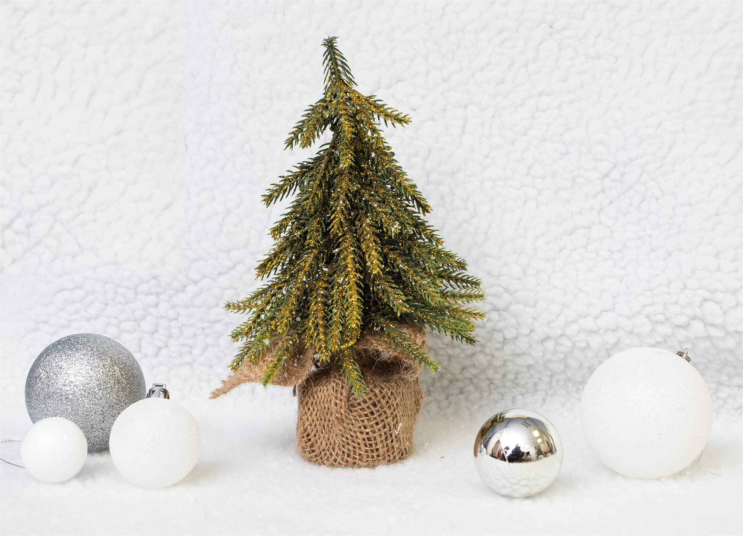 St Helens Mini Christmas Tree 20cm Green Gold Finish