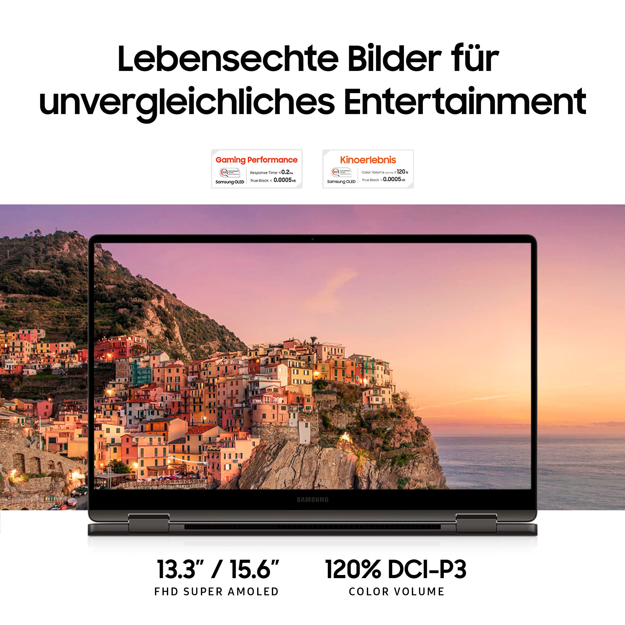 Samsung Galaxy Book3 360 Ordinateur Portable 13" Full HD 60 Hz Écran Tactile AMOLED Intel Core i7-1360P 16 Go RAM SSD 512 Go Windows 11 Clavier QWERTZ Graphite