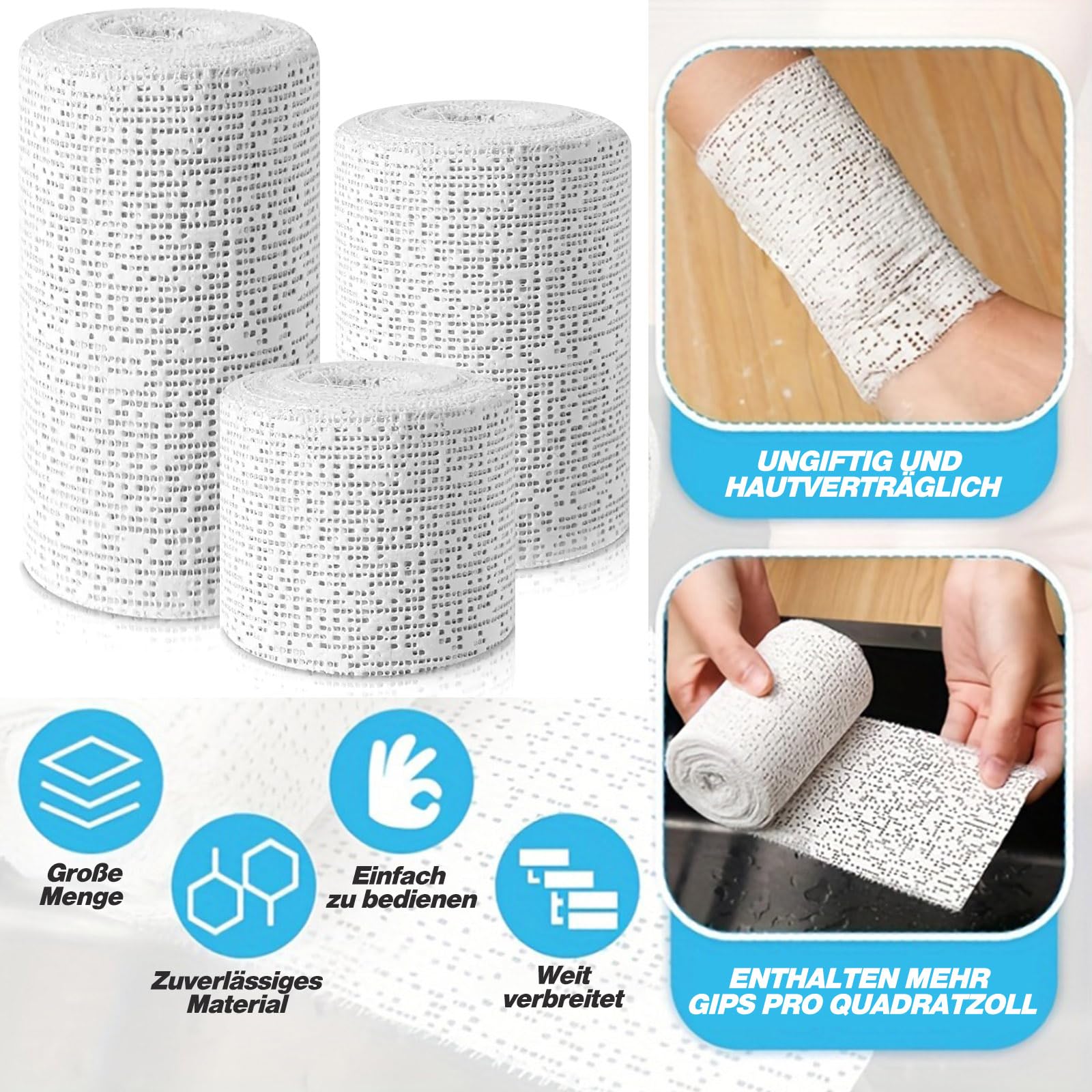 Gips gaas/gipsverband - 2x rollen - 10 x 270 cm