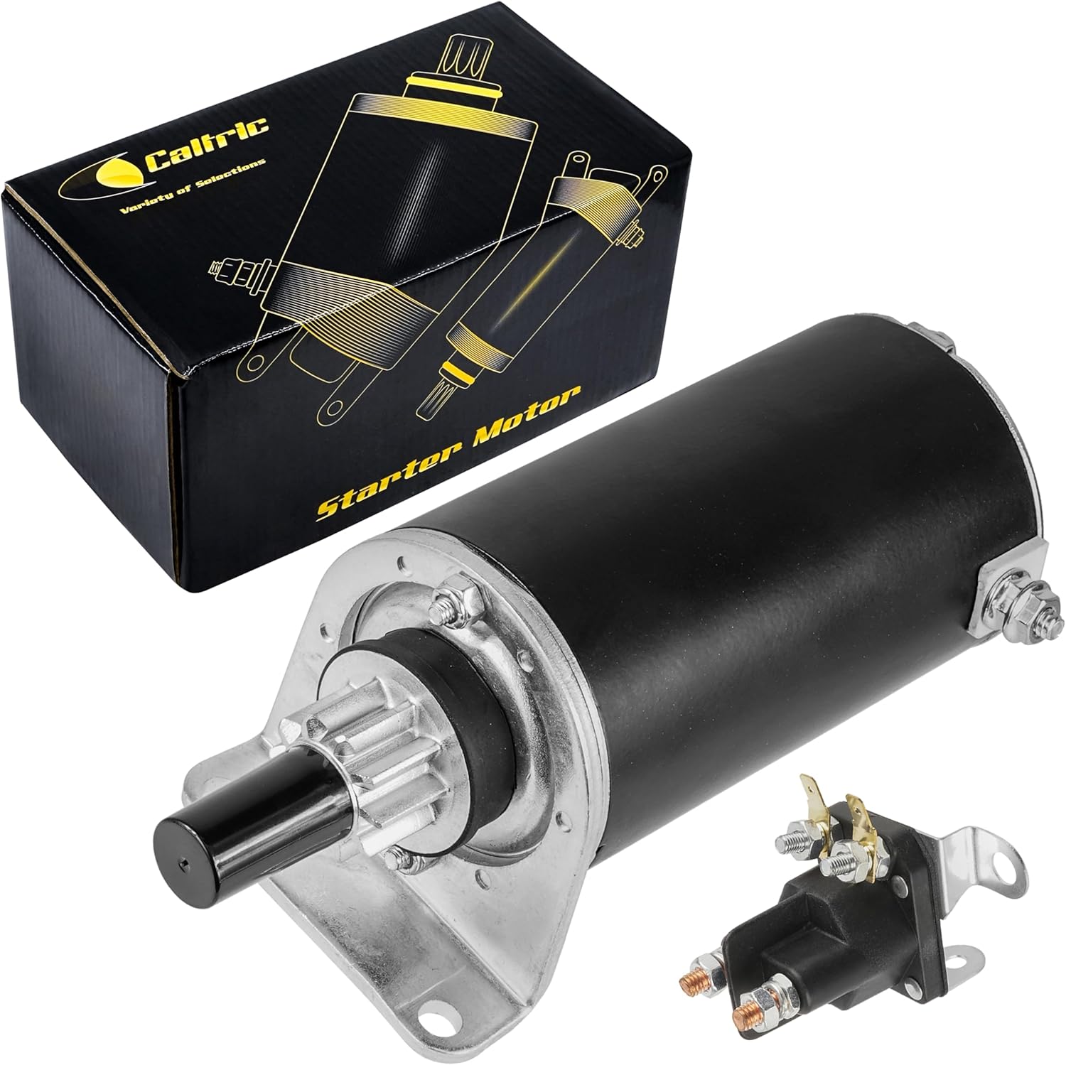 Caltric Starter and Solenoid Compatible with John Deere X300 FH491V X300R X304 FH491V X320 X324