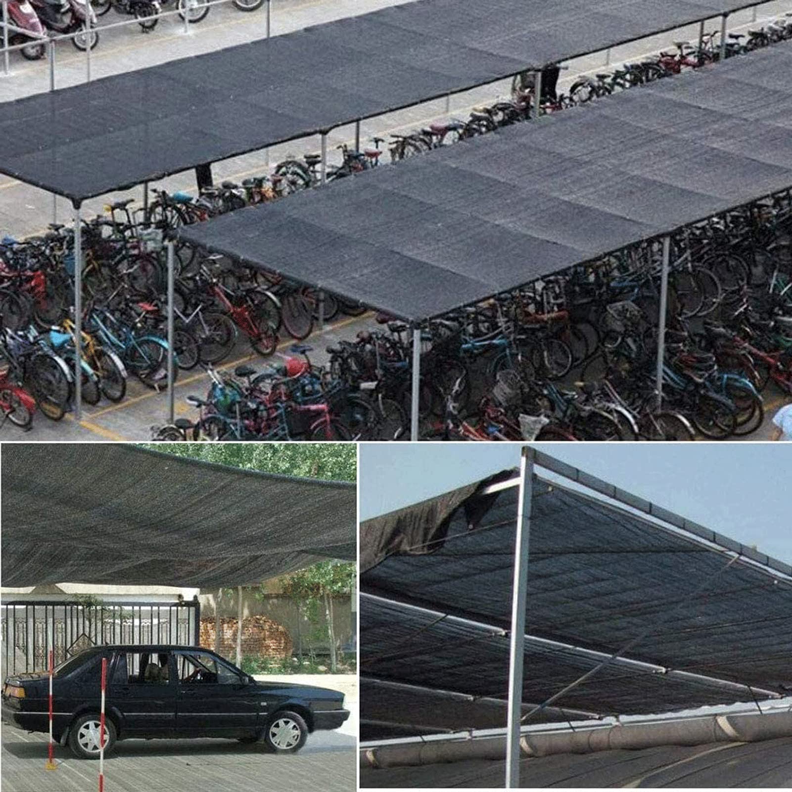 DKLE 5x12m 85% Toldo Vela de Sombra Red de Sombreado Negra Protección Solar Hoja de Lona Engrosamiento Cifrado Sombra para El Hogar Planta de Patio Aislamiento Térmico del Coche Malla Sombreador