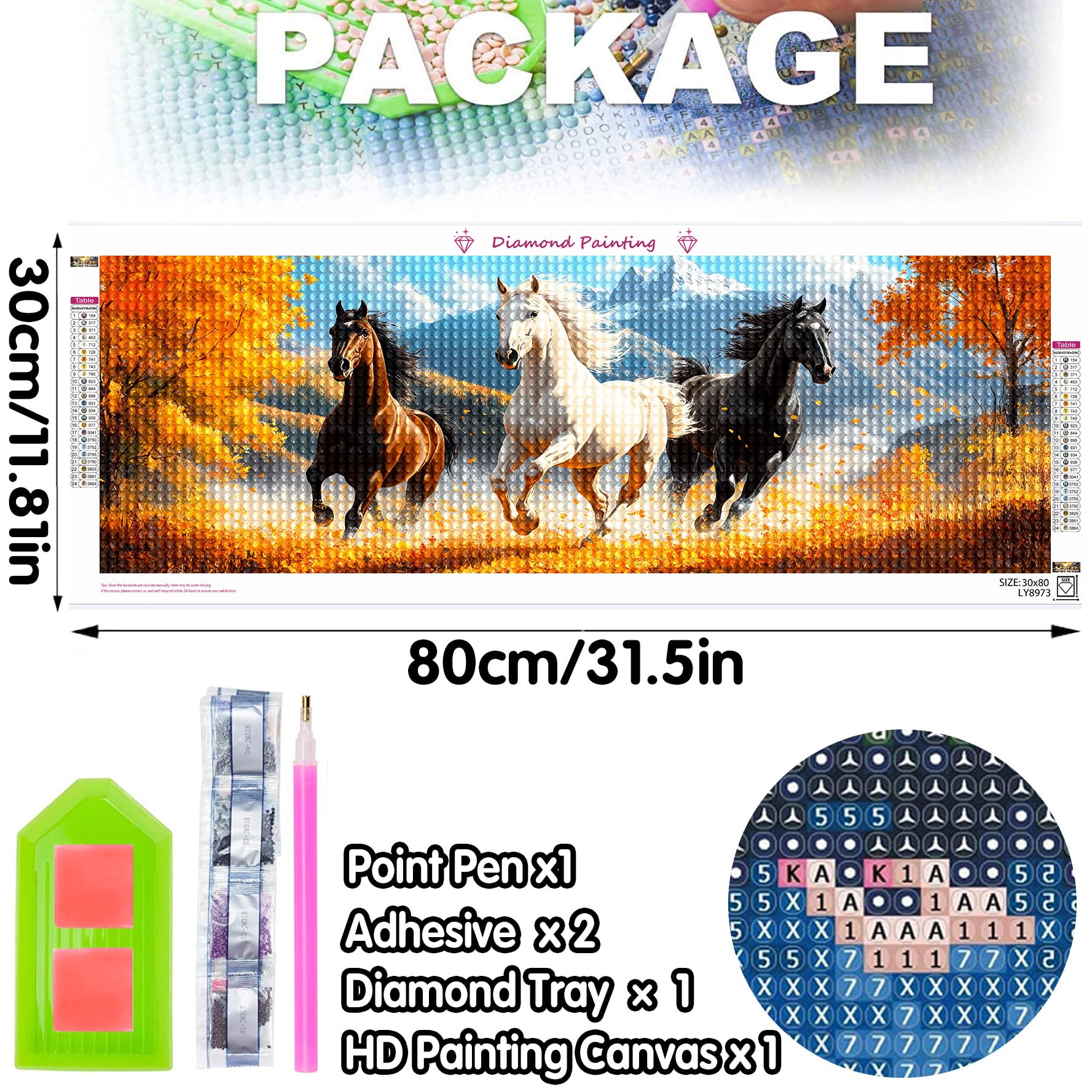 Bimkole 5D Diamond Painting Kit Completo Fai da Te Cavallo
